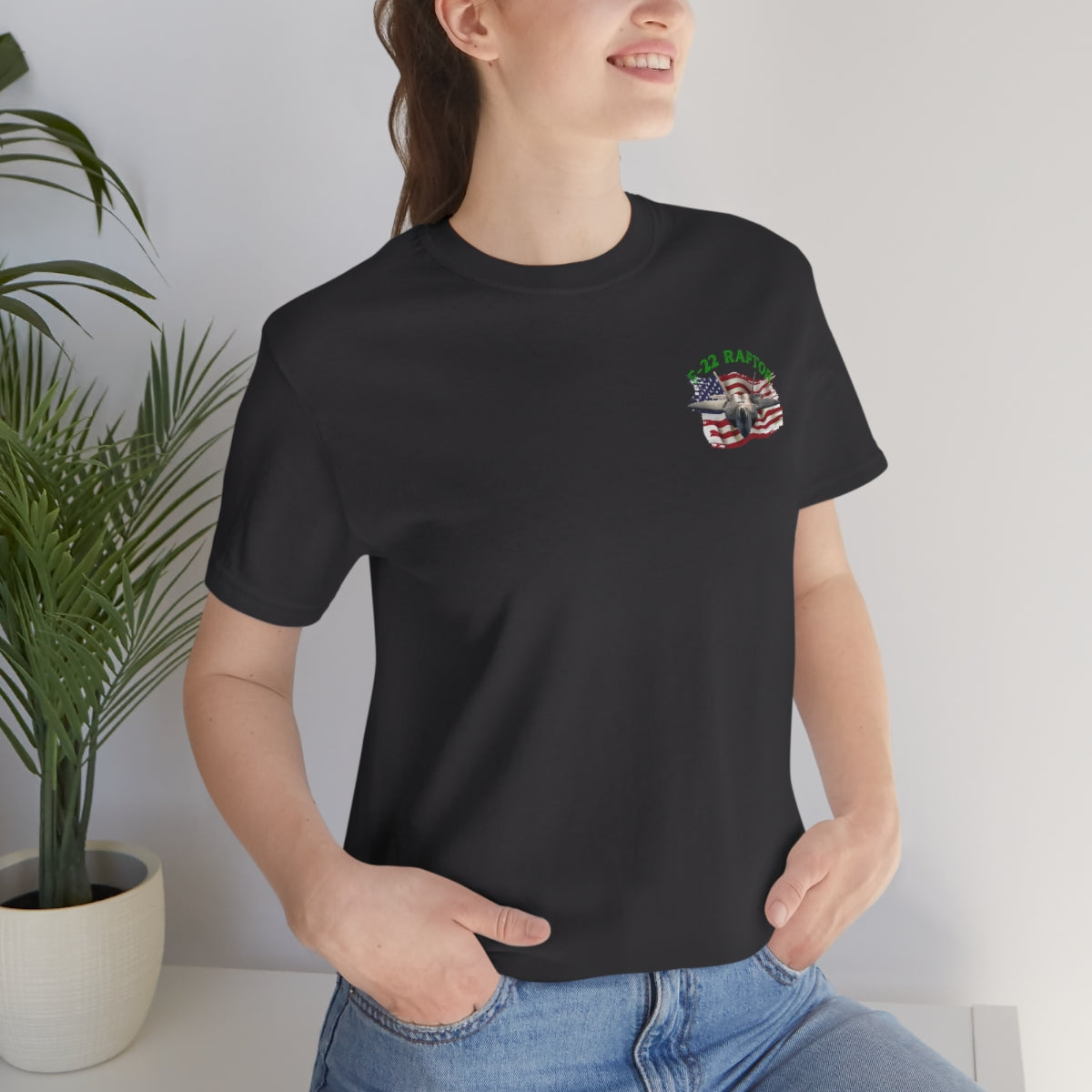 T-shirt Classic Jersey short sleeve ( RAPTOR F-22 stealth fighter ) Military Style
