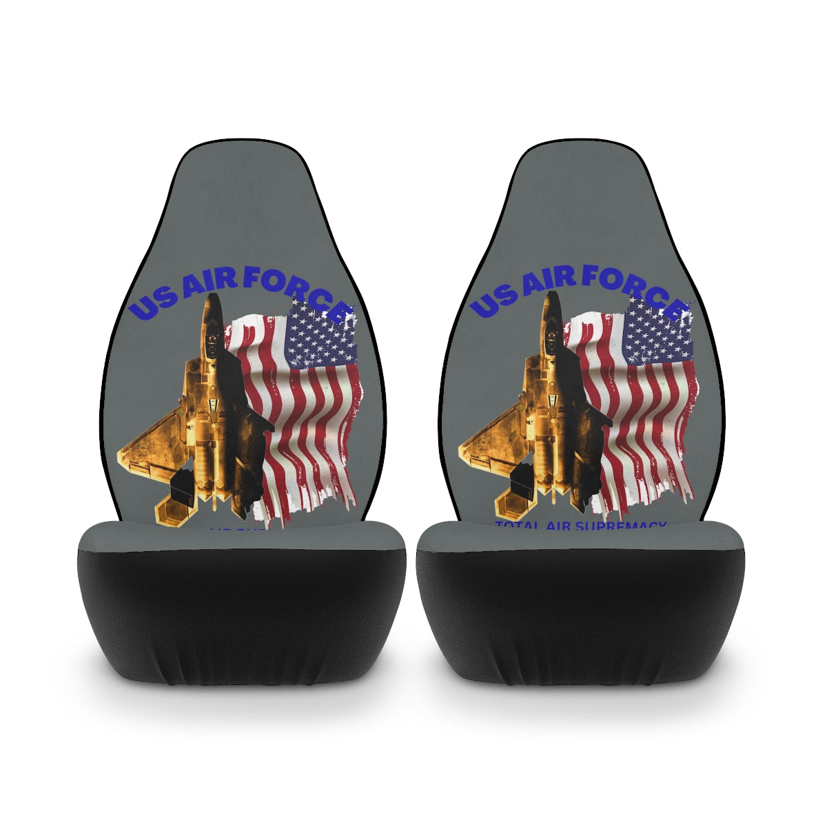 Polyester Car Seat Covers (US Air Force Grey) Military Styling