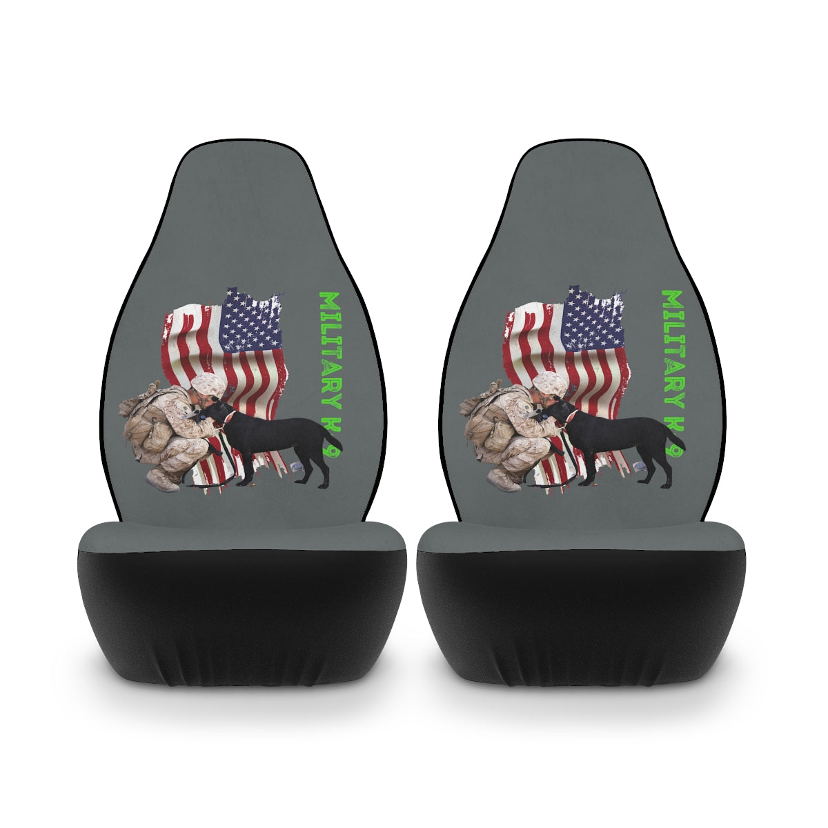 Polyester Car Seat Covers (Military K-9 Grey ) Military Styling