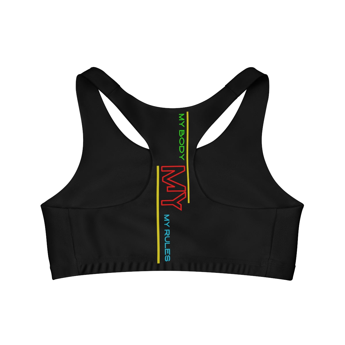 Sports Bra ( My body My rules ) Black