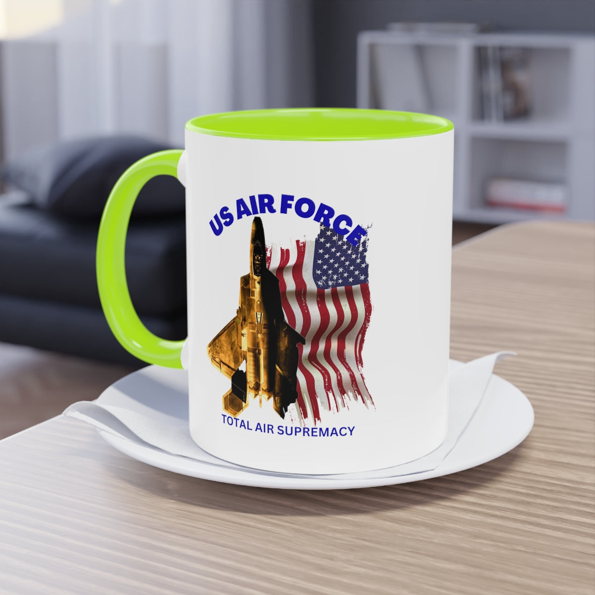 Coffee Mug ( US Air Force With Raptor ) Military Style