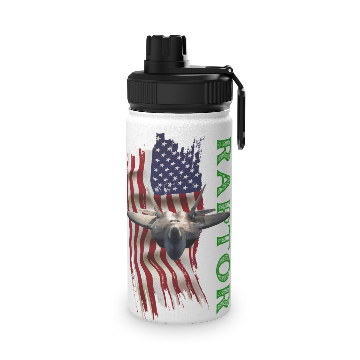 Stainless Steel Water Bottle, Sports Lid ( RAPTOR ) Military Styling