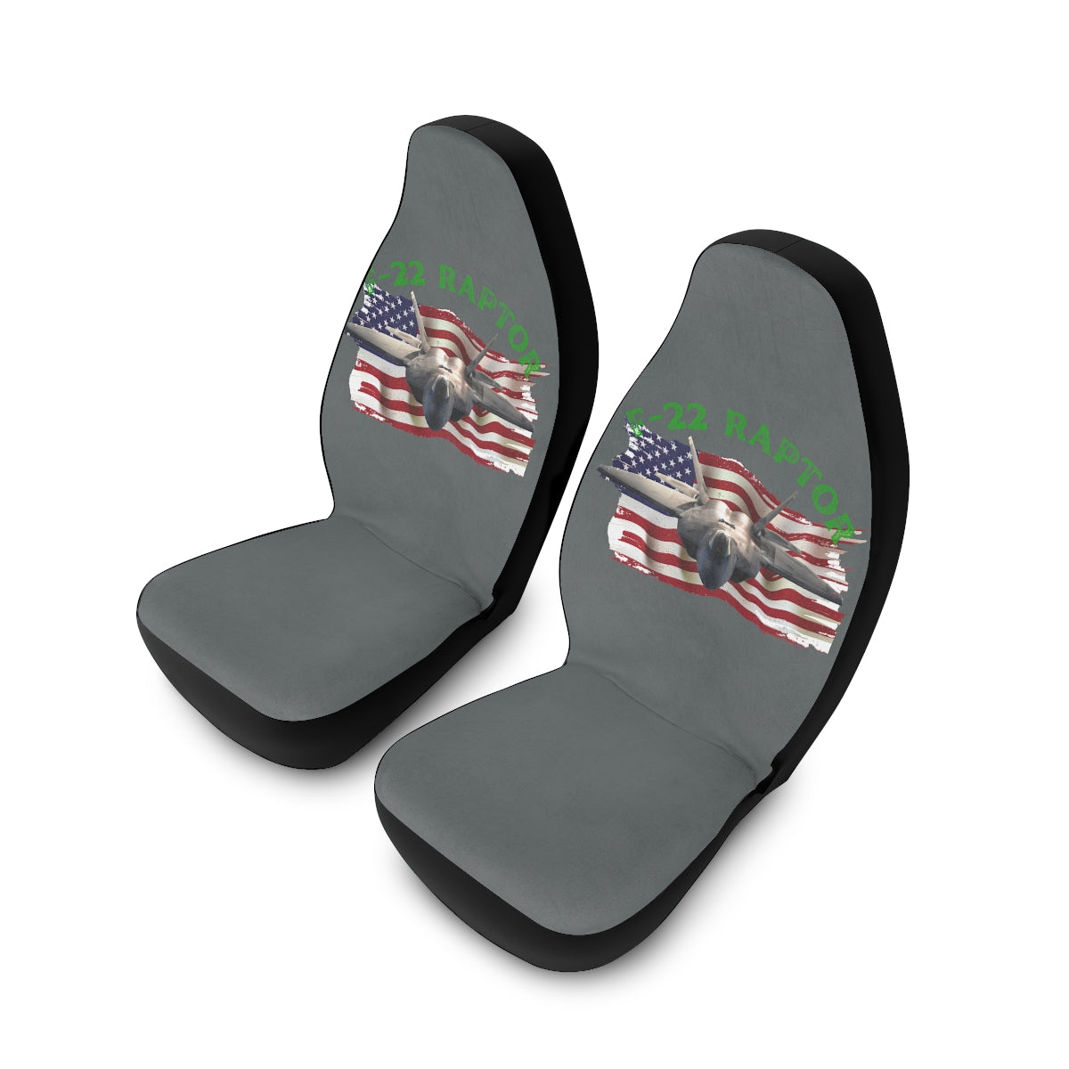 Polyester Car Seat Covers (F-22 Raptor Grey) Military Styling