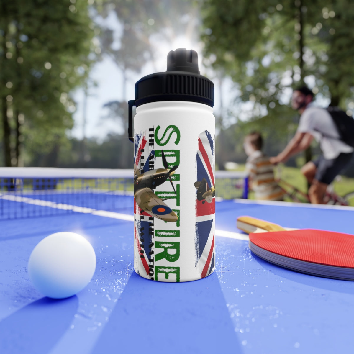 Stainless Steel Water Bottle, Sports Lid ( SPITFIRE ) Military Styling