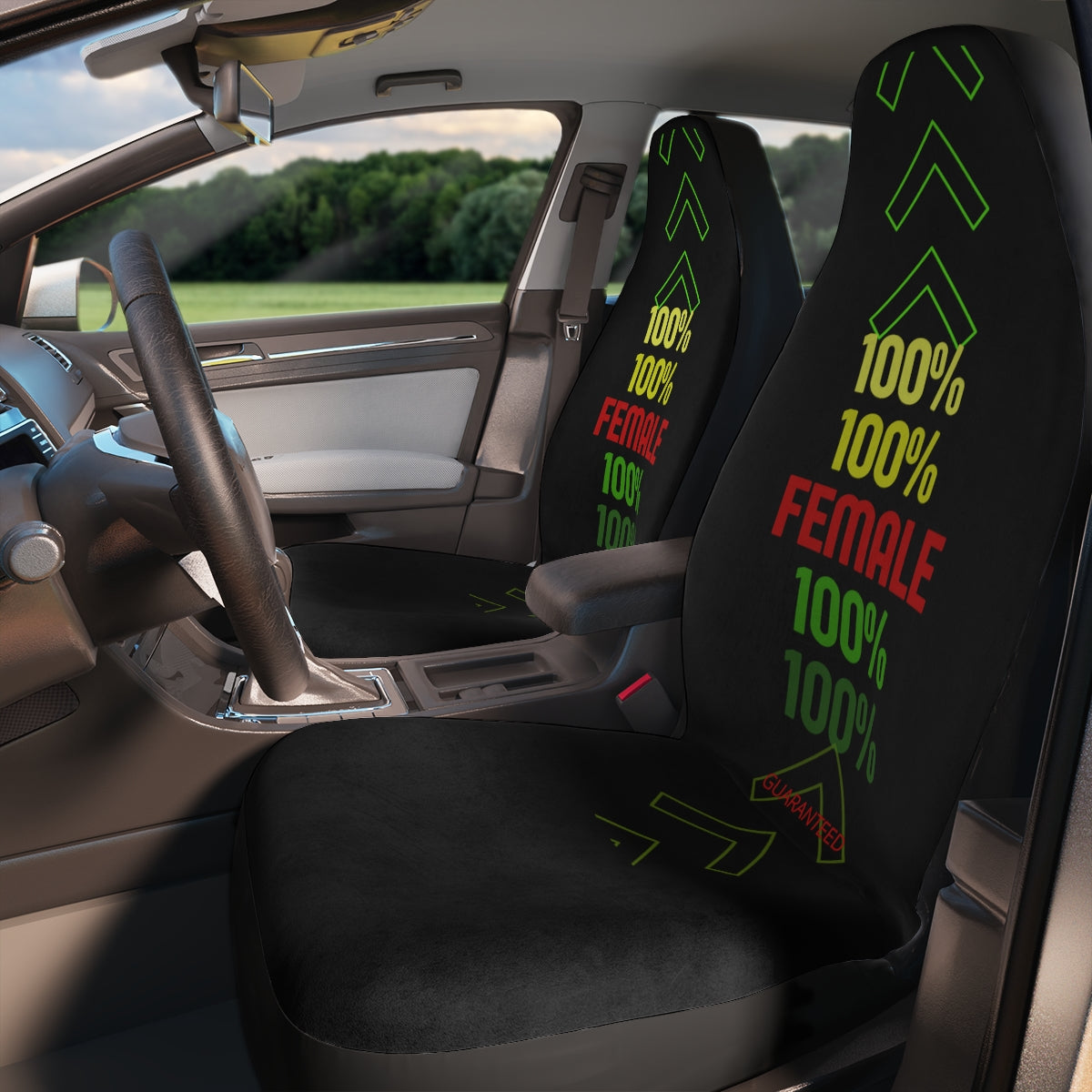 Polyester Car Seat Covers (100% Female) Black