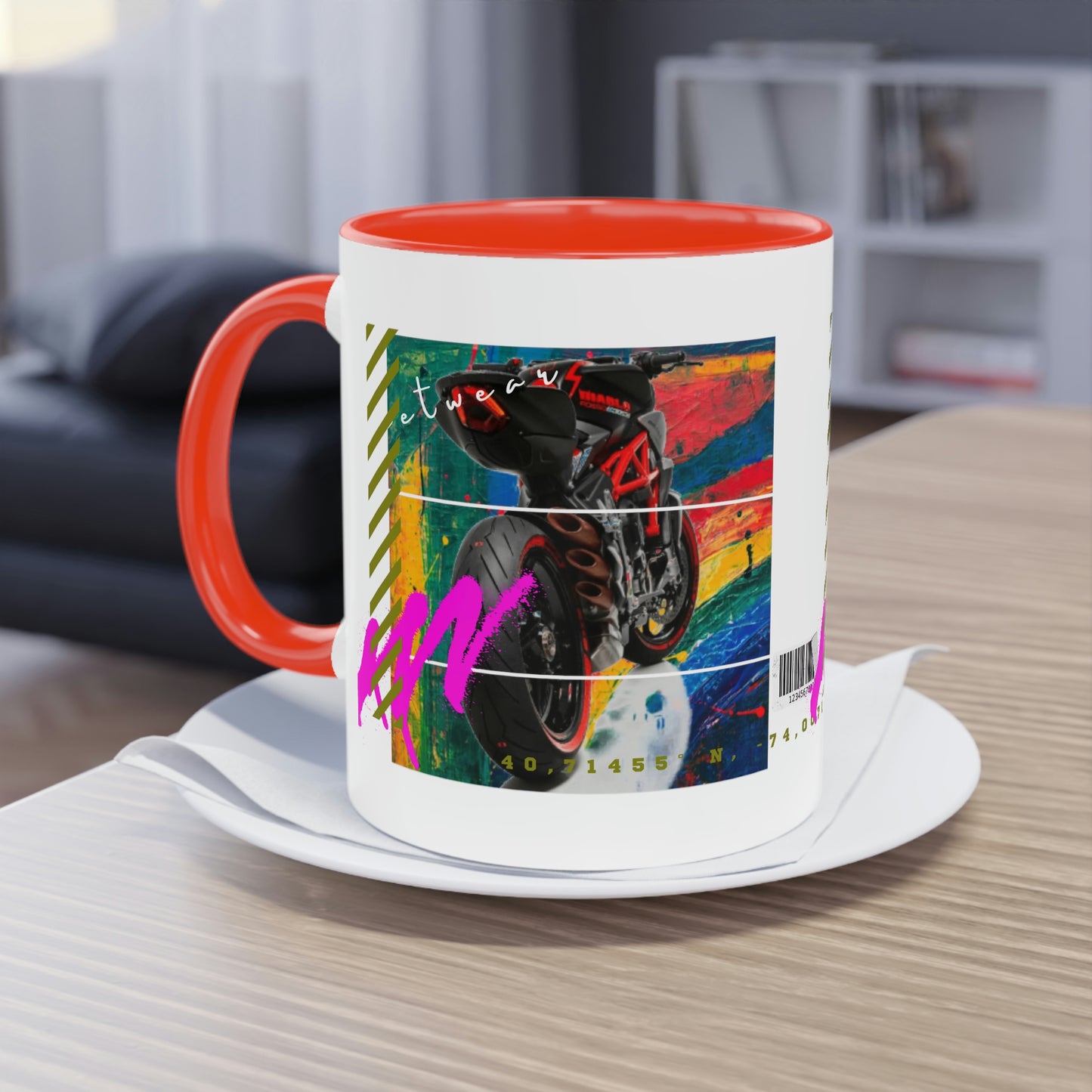 Coffee Mug ( Urban Red Sports Bike )