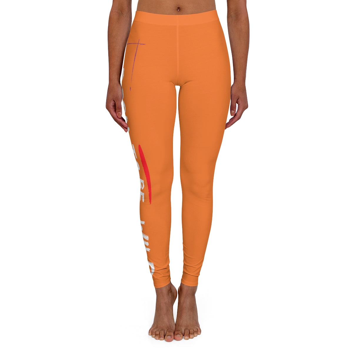 Women's Spandex Leggings (Born to be wild ) Orange