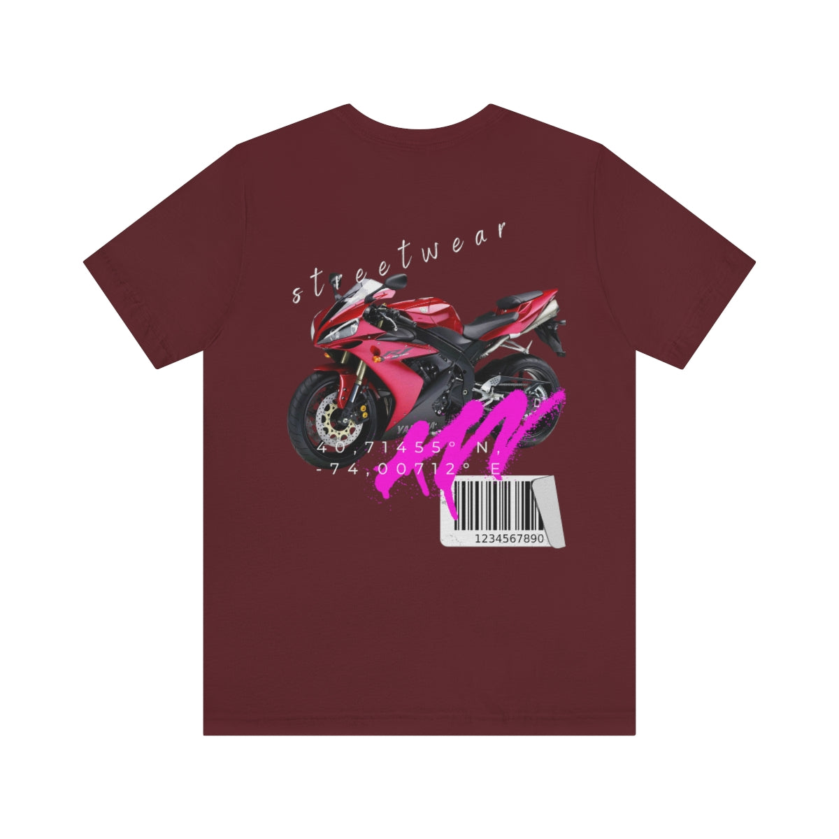 T-shirt Classic Jersey Short Sleeve (Red Motorbike )