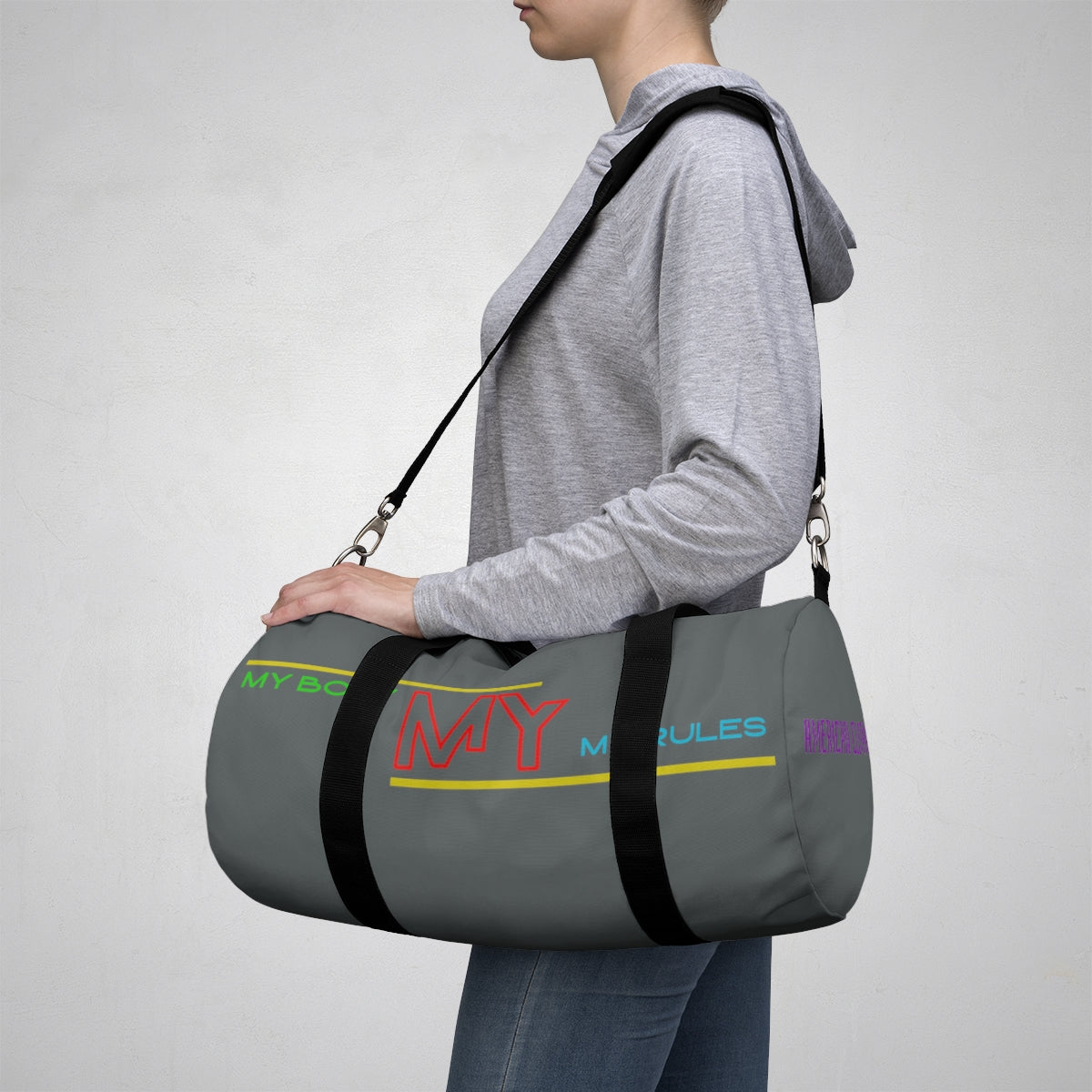 Sports Bag (My Body My Rules ) Grey