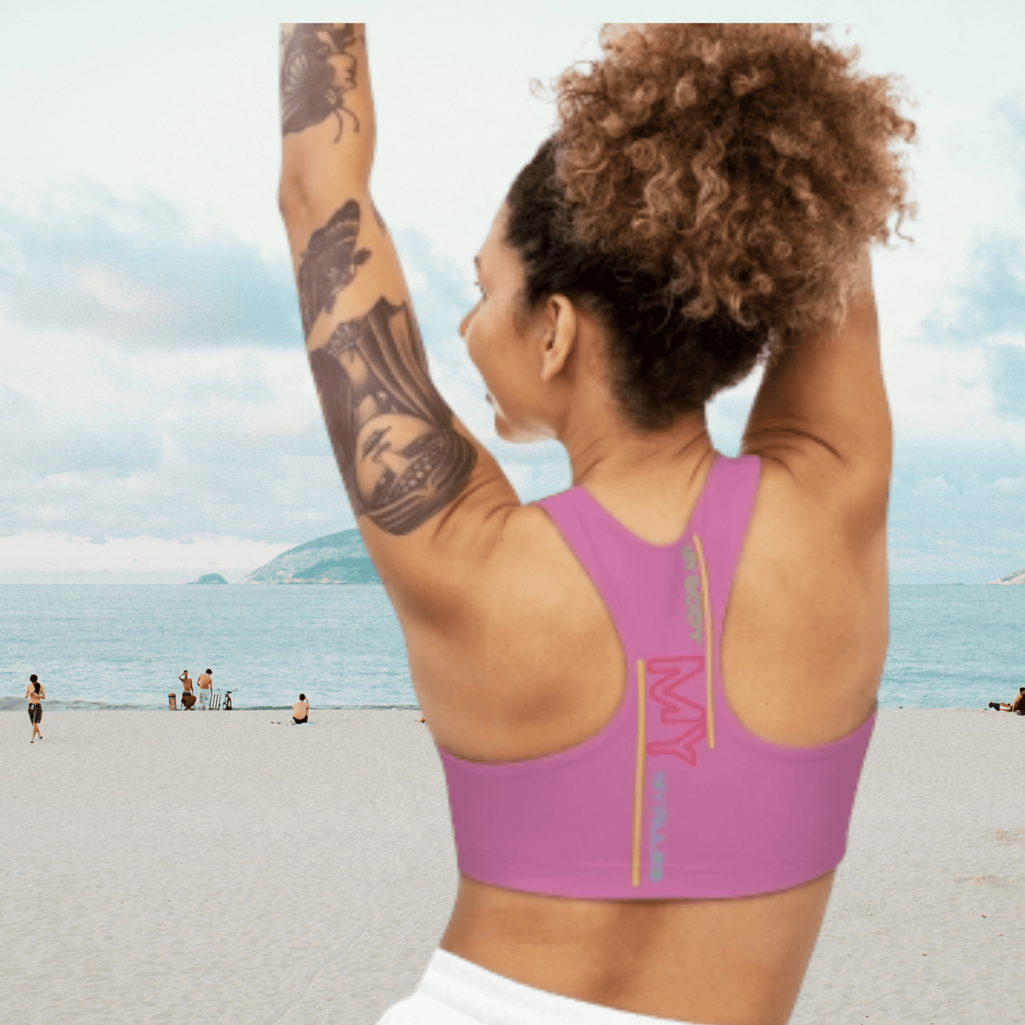Sports Bra ( My body My rules ) Pink