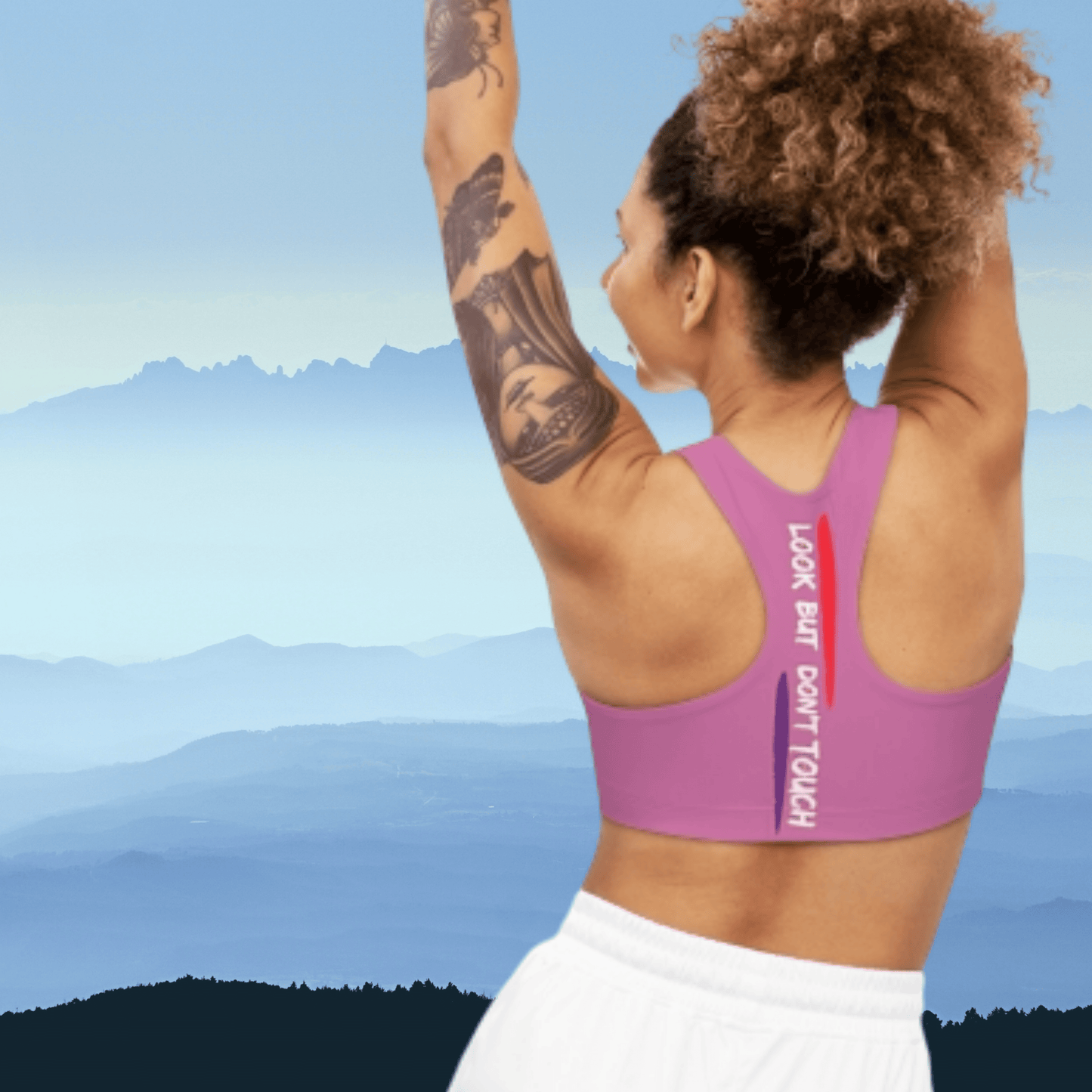 Sports Bra ( Look but don't touch ) Pink