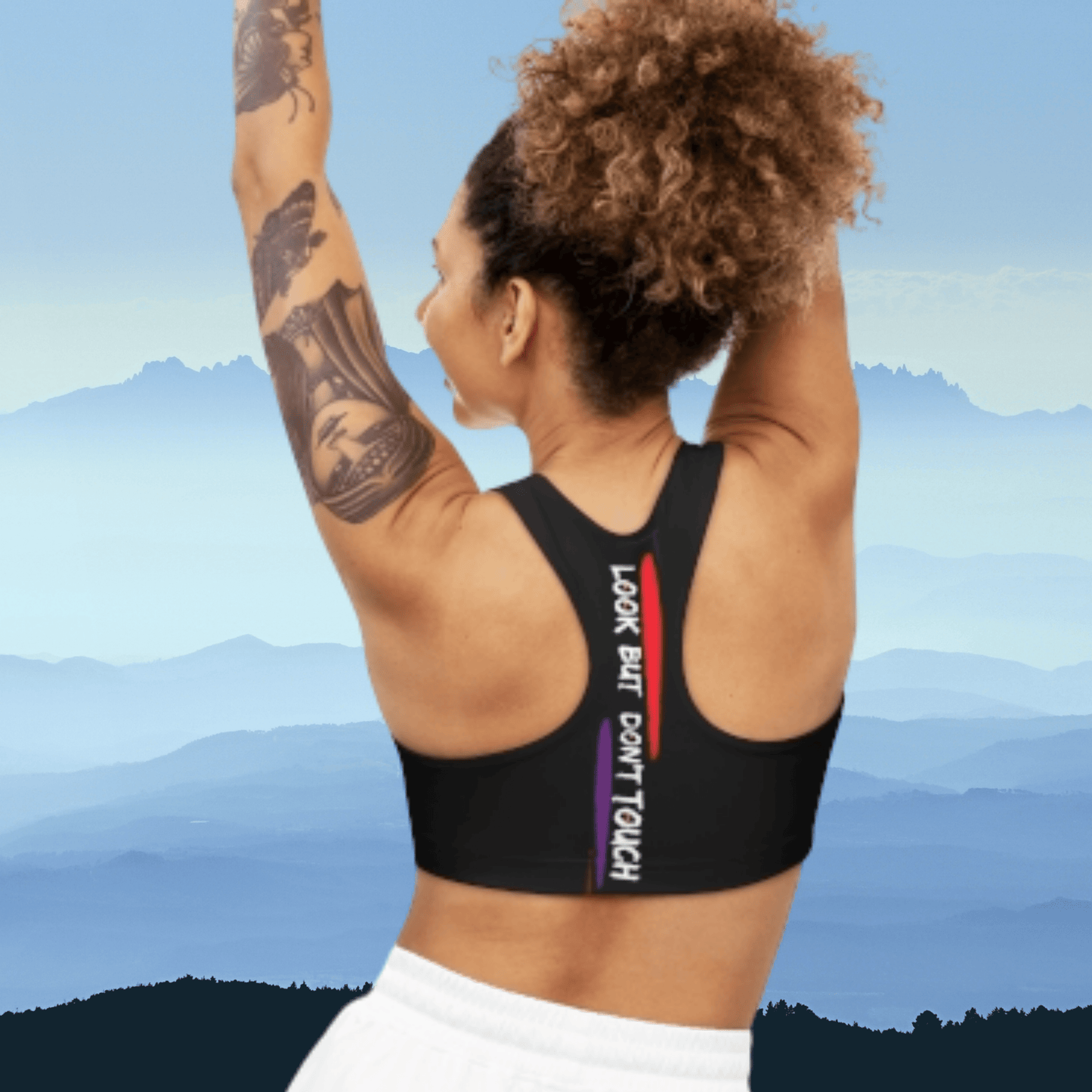 Sports Bra ( Look but don't touch ) Black