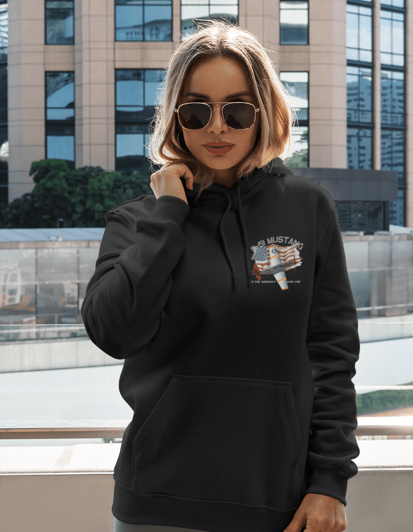 Hoodie ( P-51 Mustang ) Military Style