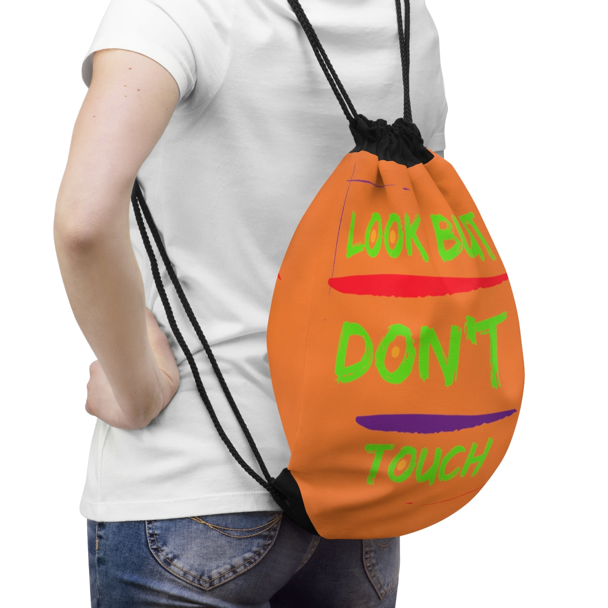 Drawstring Bag ( Look But Don't Touch Orange )