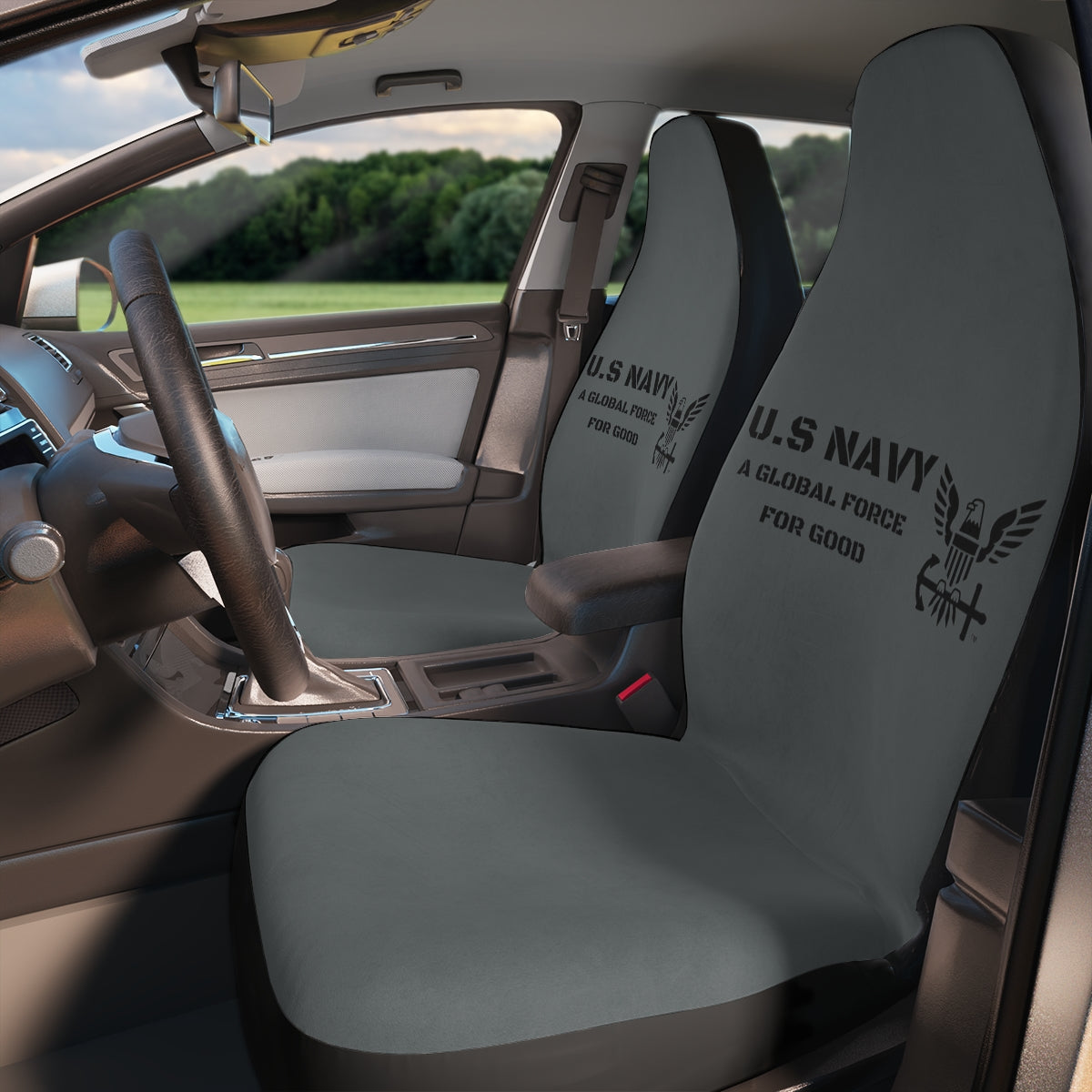 Polyester Car Seat Covers ( US NAVY Grey ) Military Styling