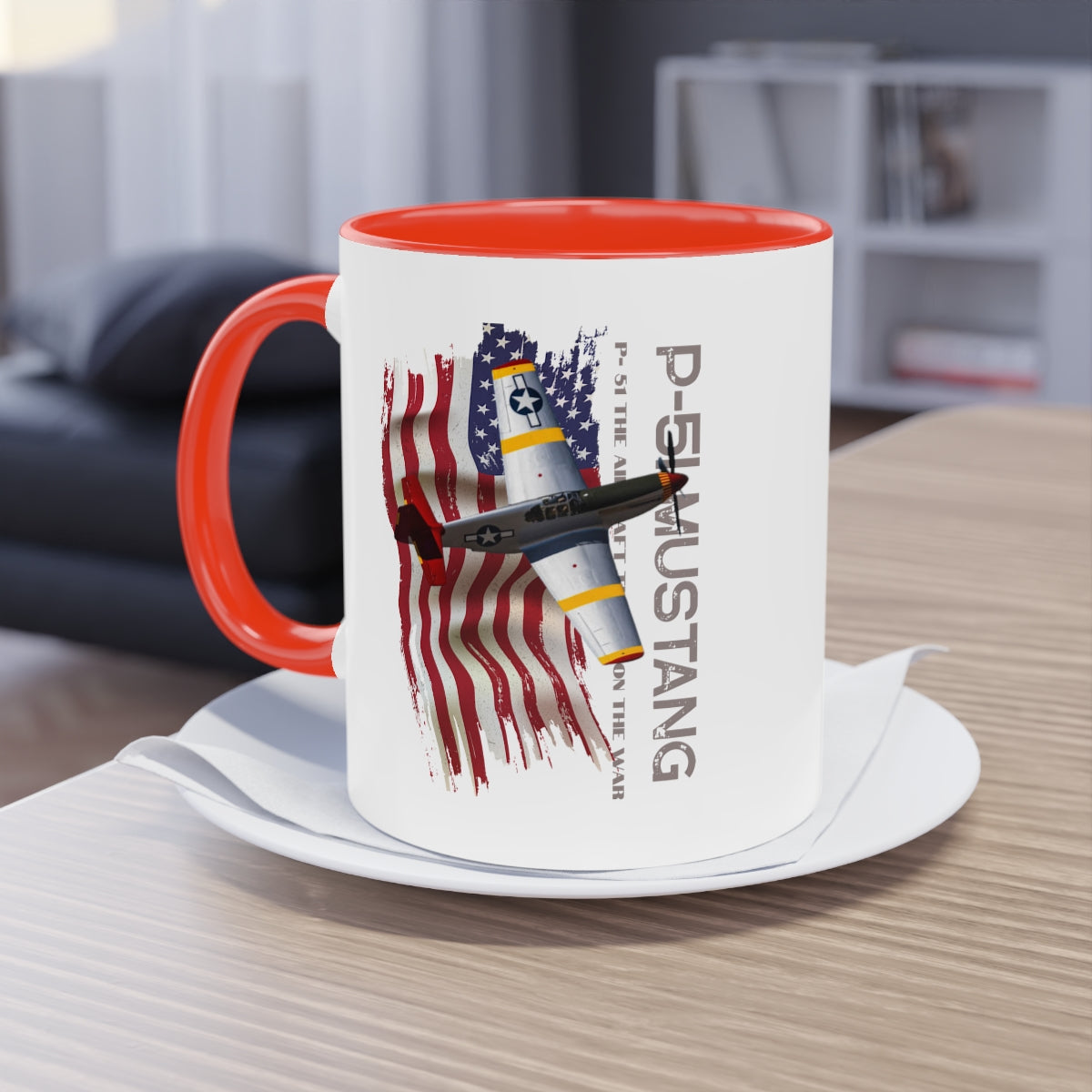 Coffee Mug ( P-51 Mustang ) Military Style