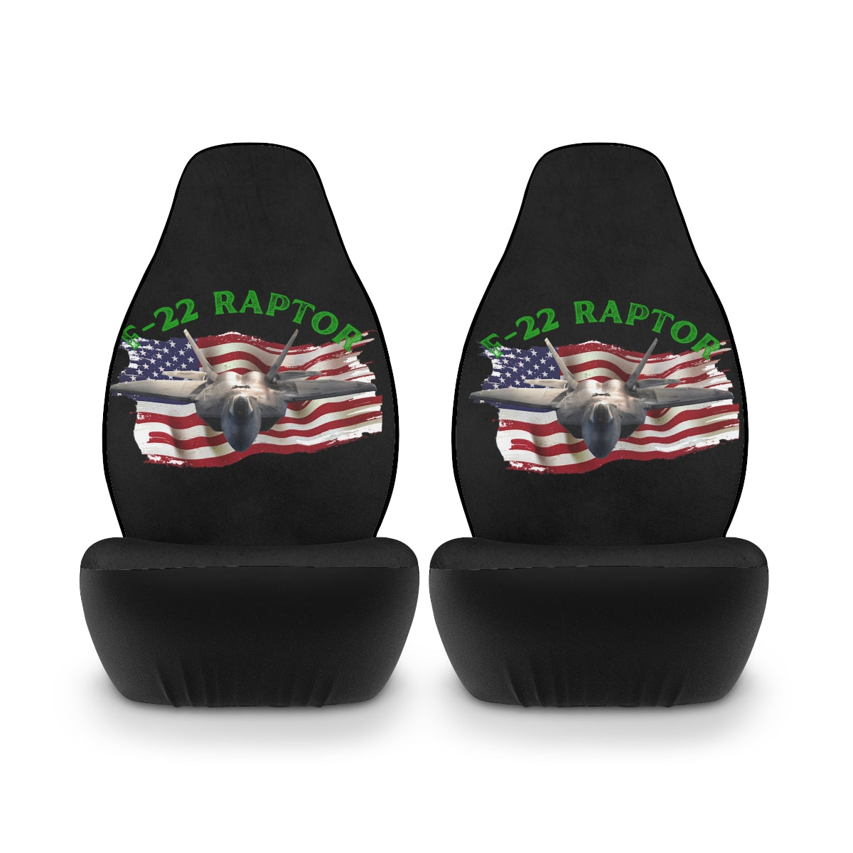 Polyester Car Seat Covers (F-22 Raptor Black) Military Styling