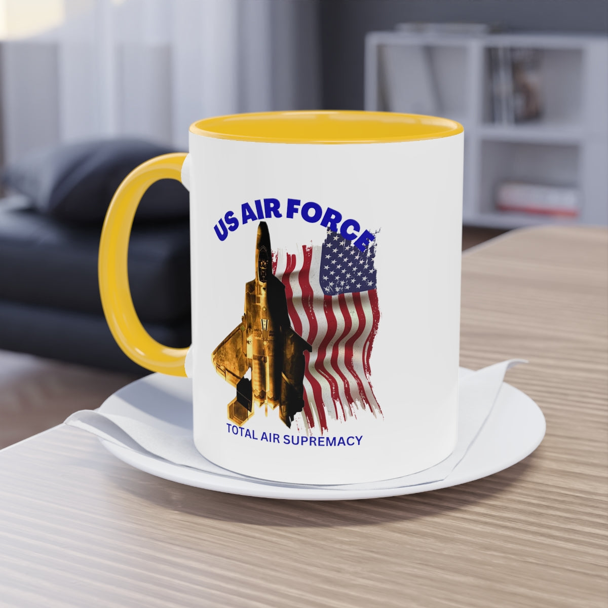 Coffee Mug ( US Air Force With Raptor ) Military Style