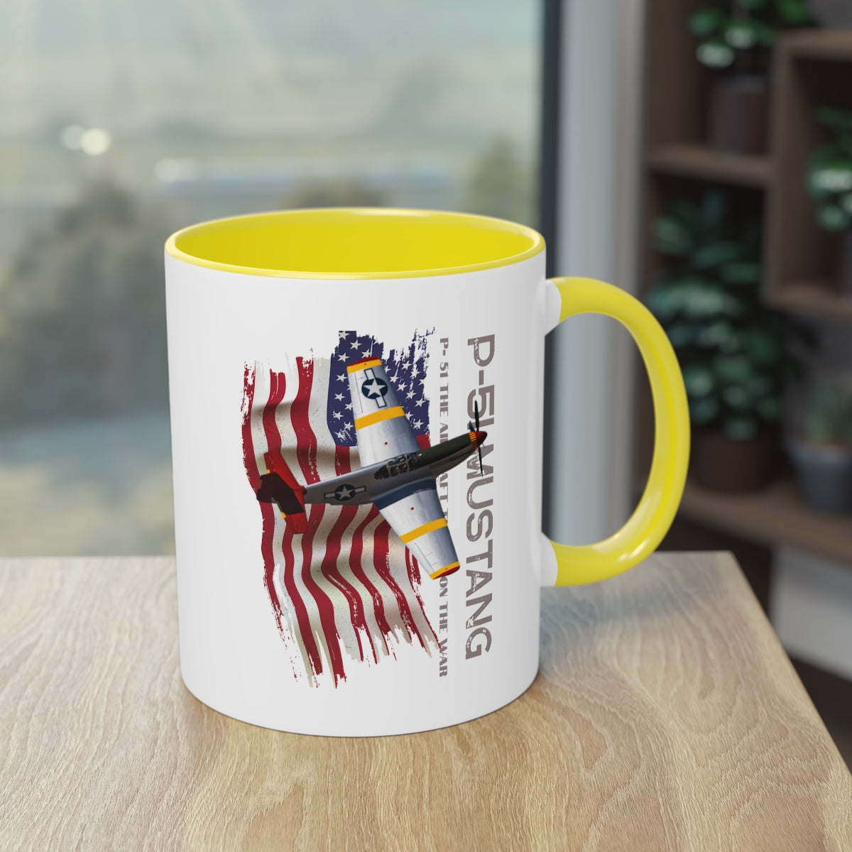 Coffee Mug ( P-51 Mustang ) Military Style