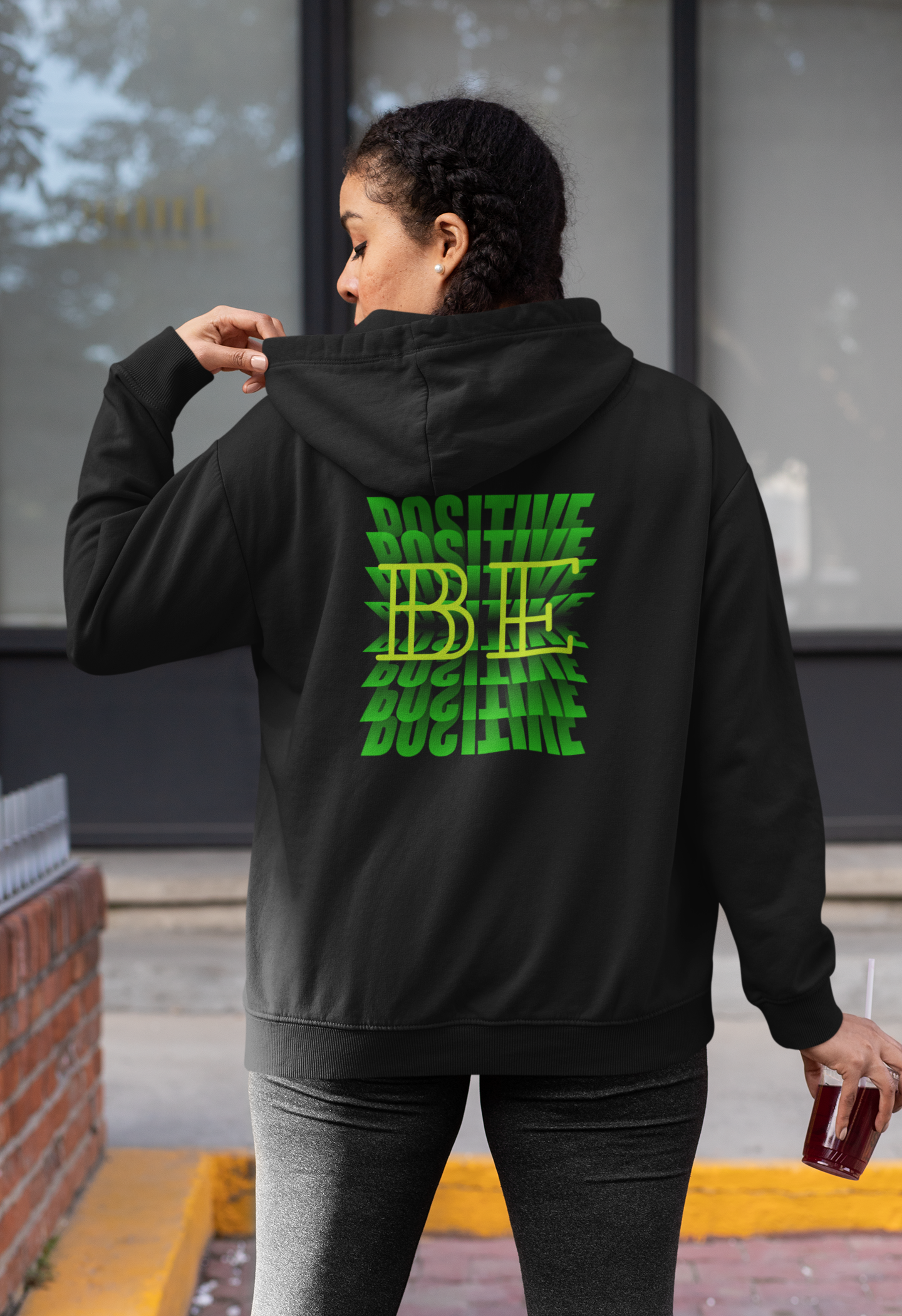 Premium Pullover Hoodie ( Be Positive )