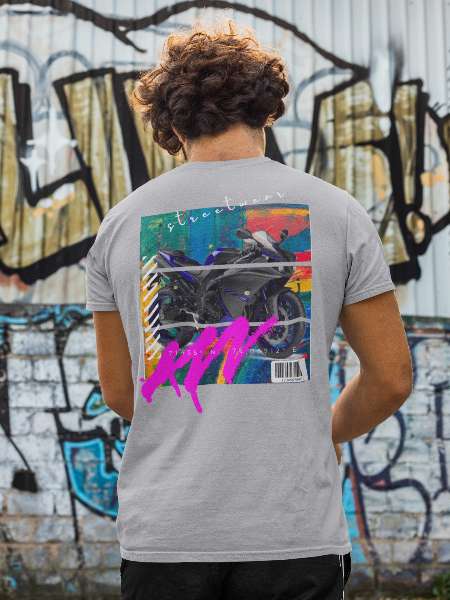 T-shirt Classic Jersey Short Sleeve (Urban Blue Sports Motorbike )