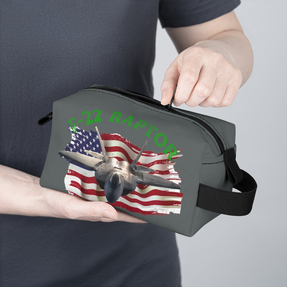 Toiletry Bag ( F-22 Raptor/ Mustang Light Black ) Military Styling