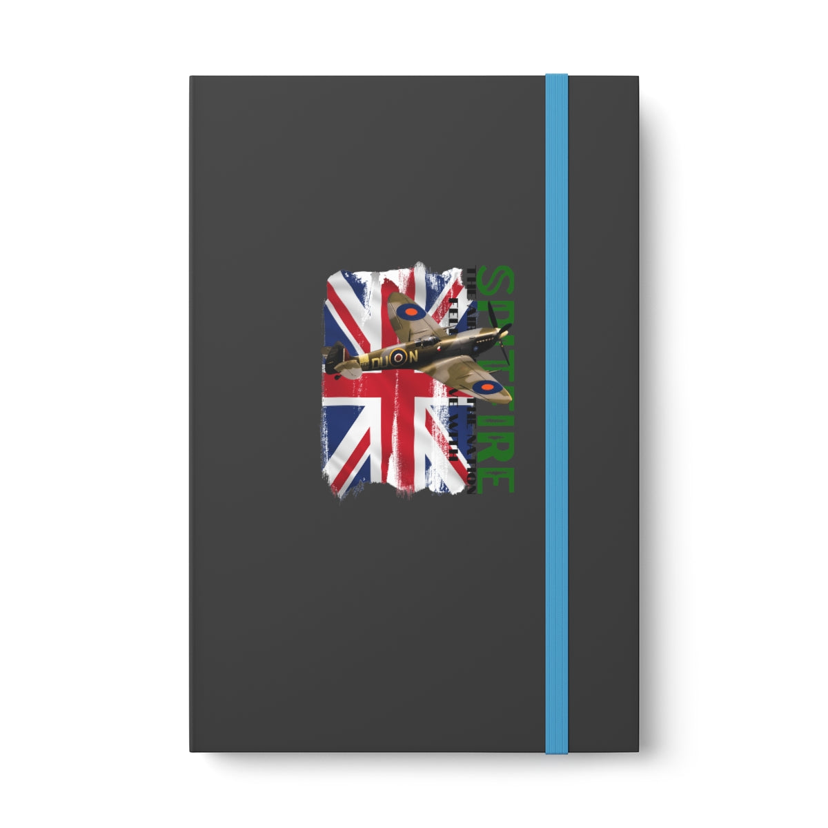 Hardcover Journal Color Contrast Notebook - Ruled ( SPITFIRE with Union Jack ) Military Styling