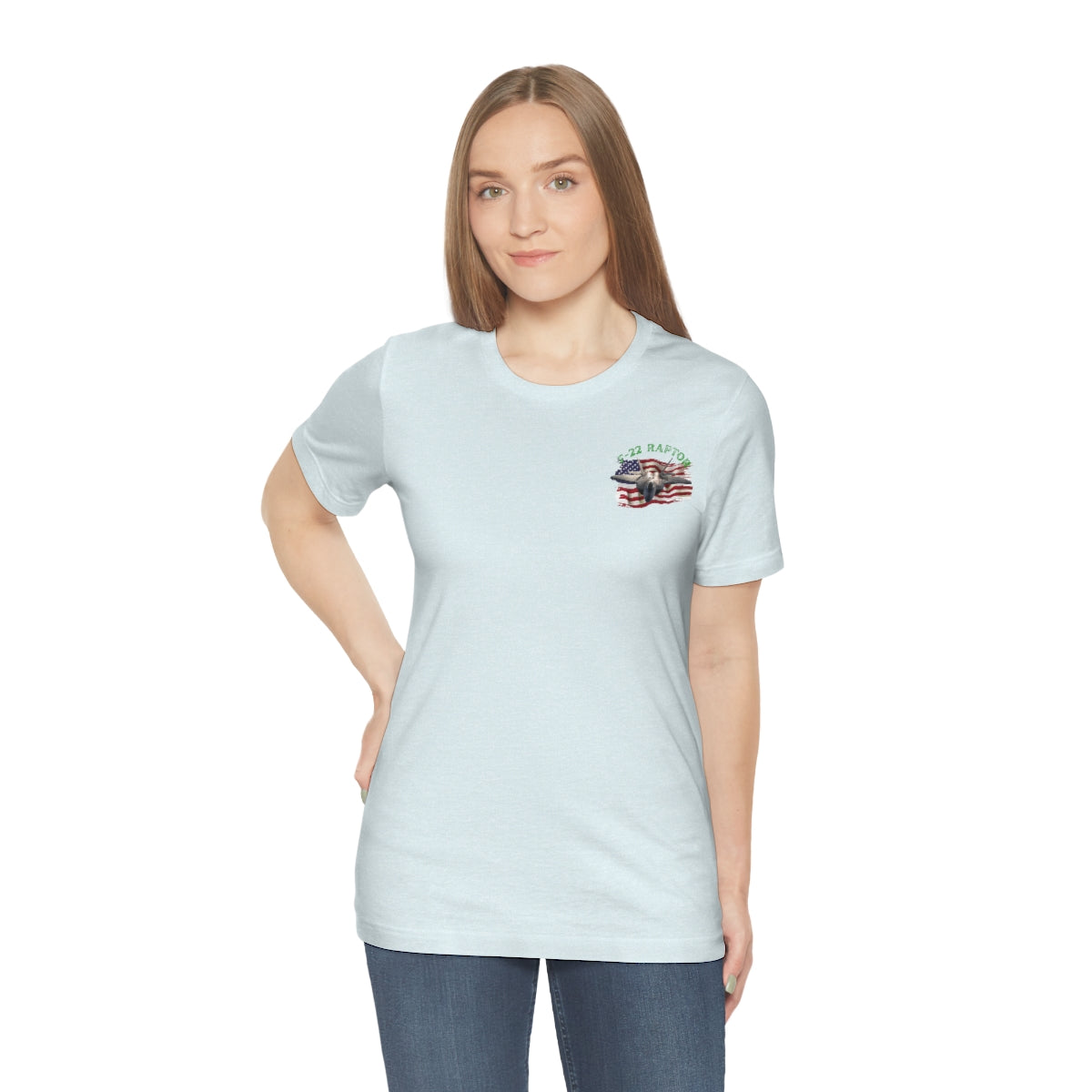 T-shirt Classic Jersey short sleeve ( RAPTOR F-22 stealth fighter ) Military Style