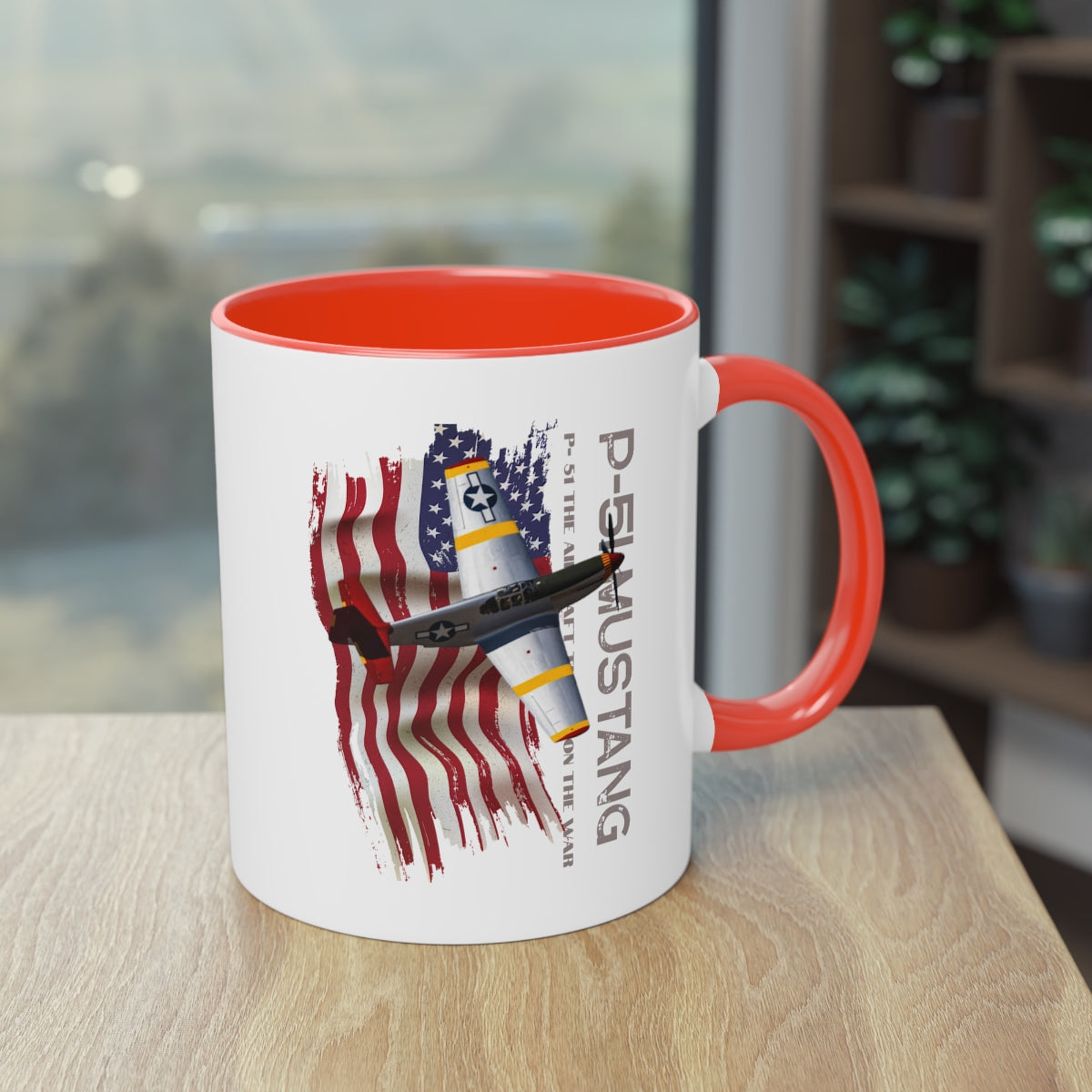 Coffee Mug ( P-51 Mustang ) Military Style