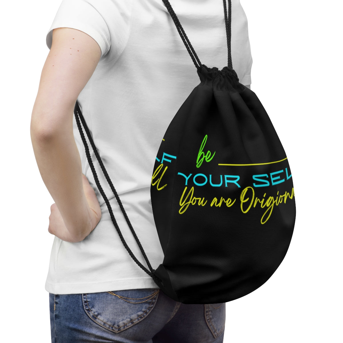 Drawstring Bag ( Be Yourself Black )