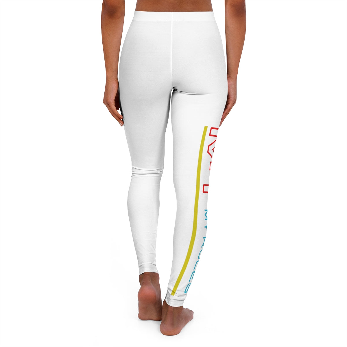 Women's Spandex Leggings ( My body my rules ) WHITE