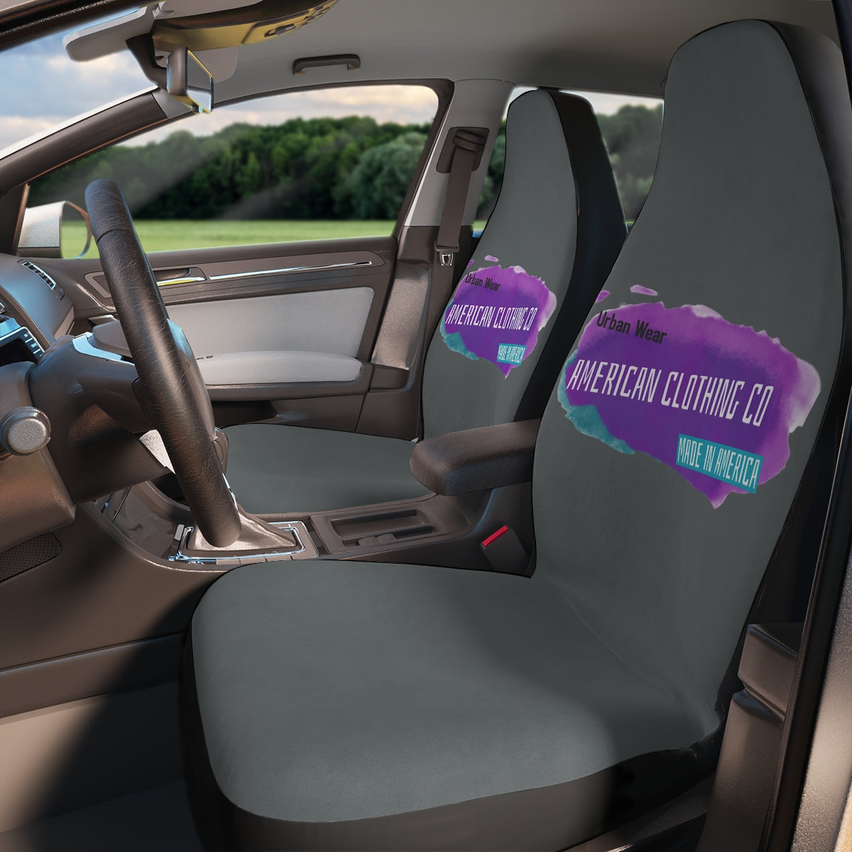 Polyester Car Seat Covers (American Clothing Company Grey )