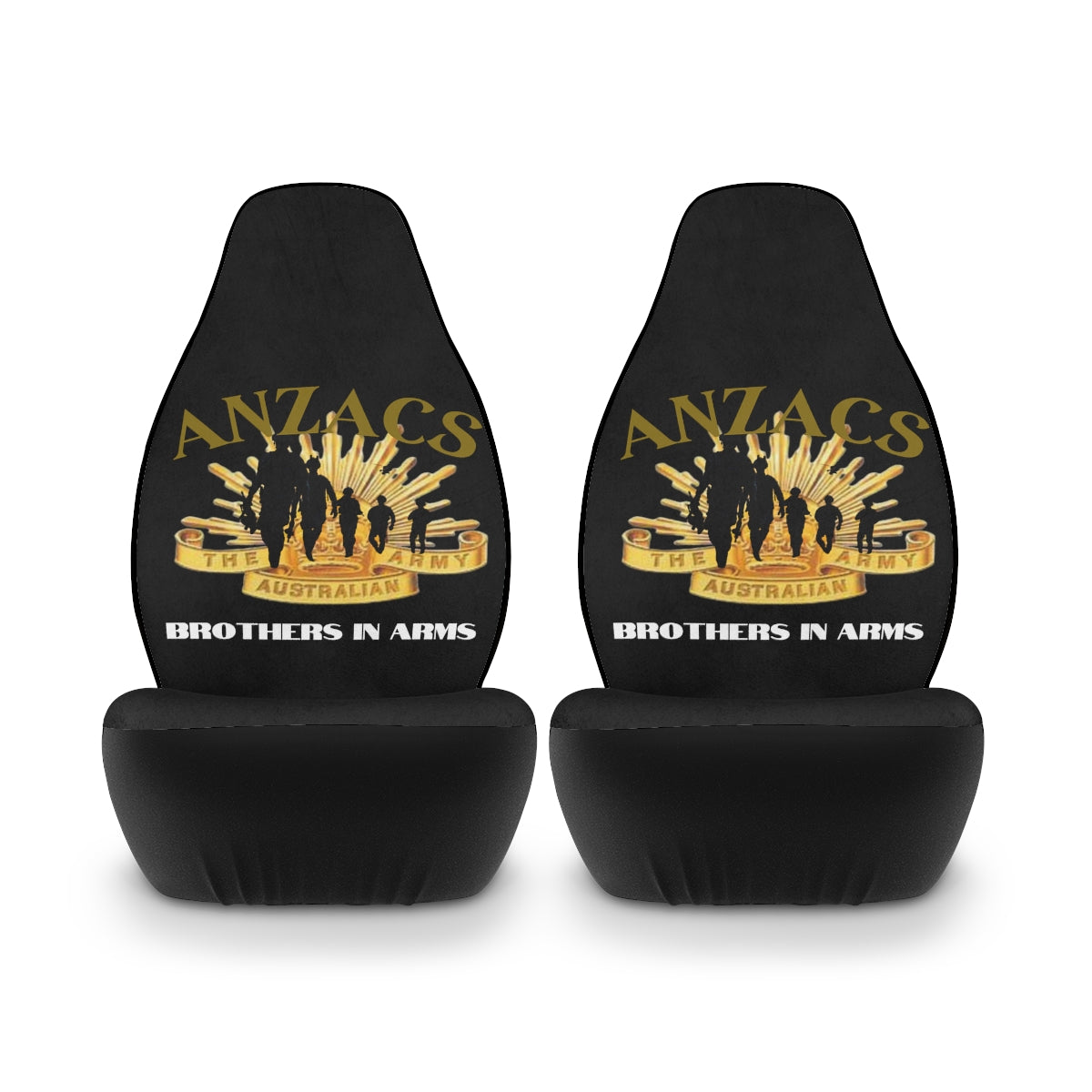Polyester Car Seat Covers (ANZACS Black ) Military Styling