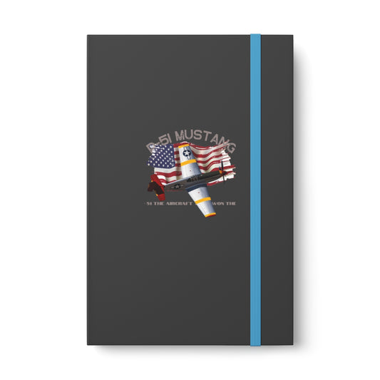 Hardcover Journal Color Contrast Notebook - Ruled (P-51 Mustang) Military Styling