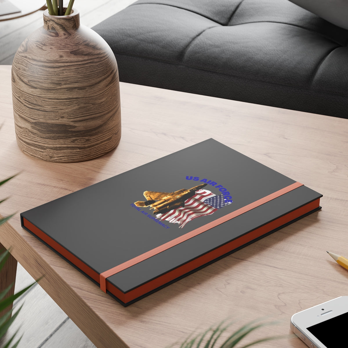 Hardcover Journal Color Contrast Notebook - Ruled (US Air Force 1 ) Military Styling