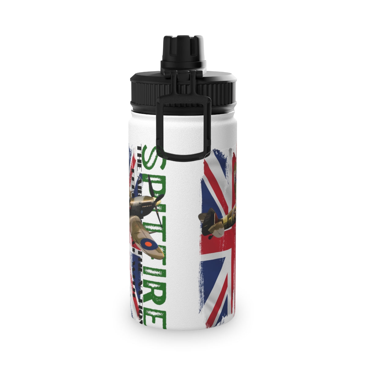 Stainless Steel Water Bottle, Sports Lid ( SPITFIRE ) Military Styling