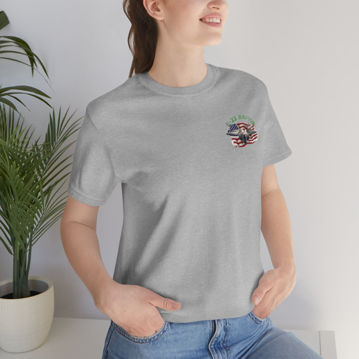 T-shirt Classic Jersey short sleeve ( RAPTOR F-22 stealth fighter ) Military Style