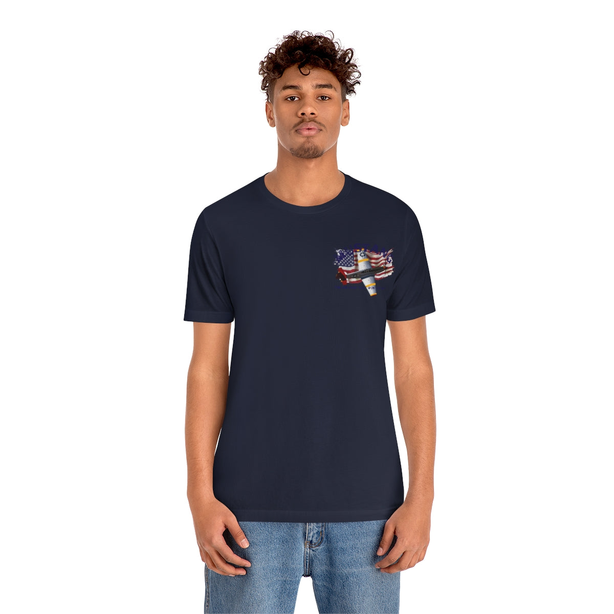 Military T-shirt P-51 Mustang Aircraft , American made, American Flag, Patriotic