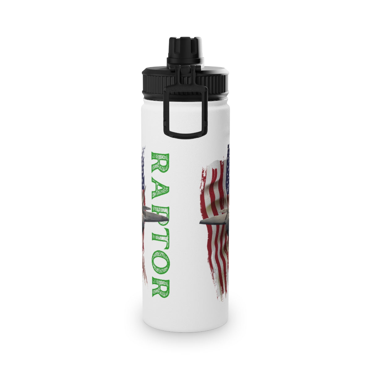 Stainless Steel Water Bottle, Sports Lid ( RAPTOR ) Military Styling