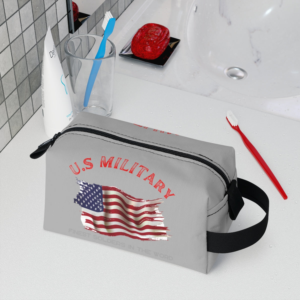 Toiletry Bag (US Military Light Grey ) Military Styling