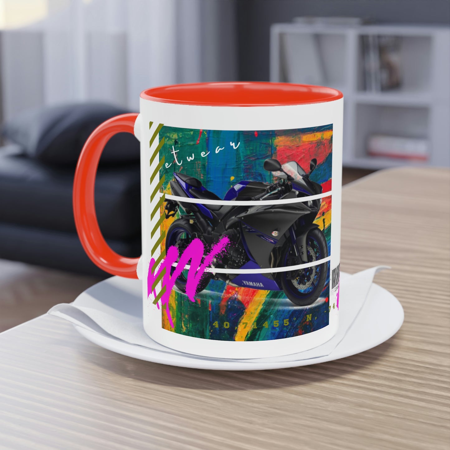 Coffee Mug  ( Urban Blue Sports Bike )