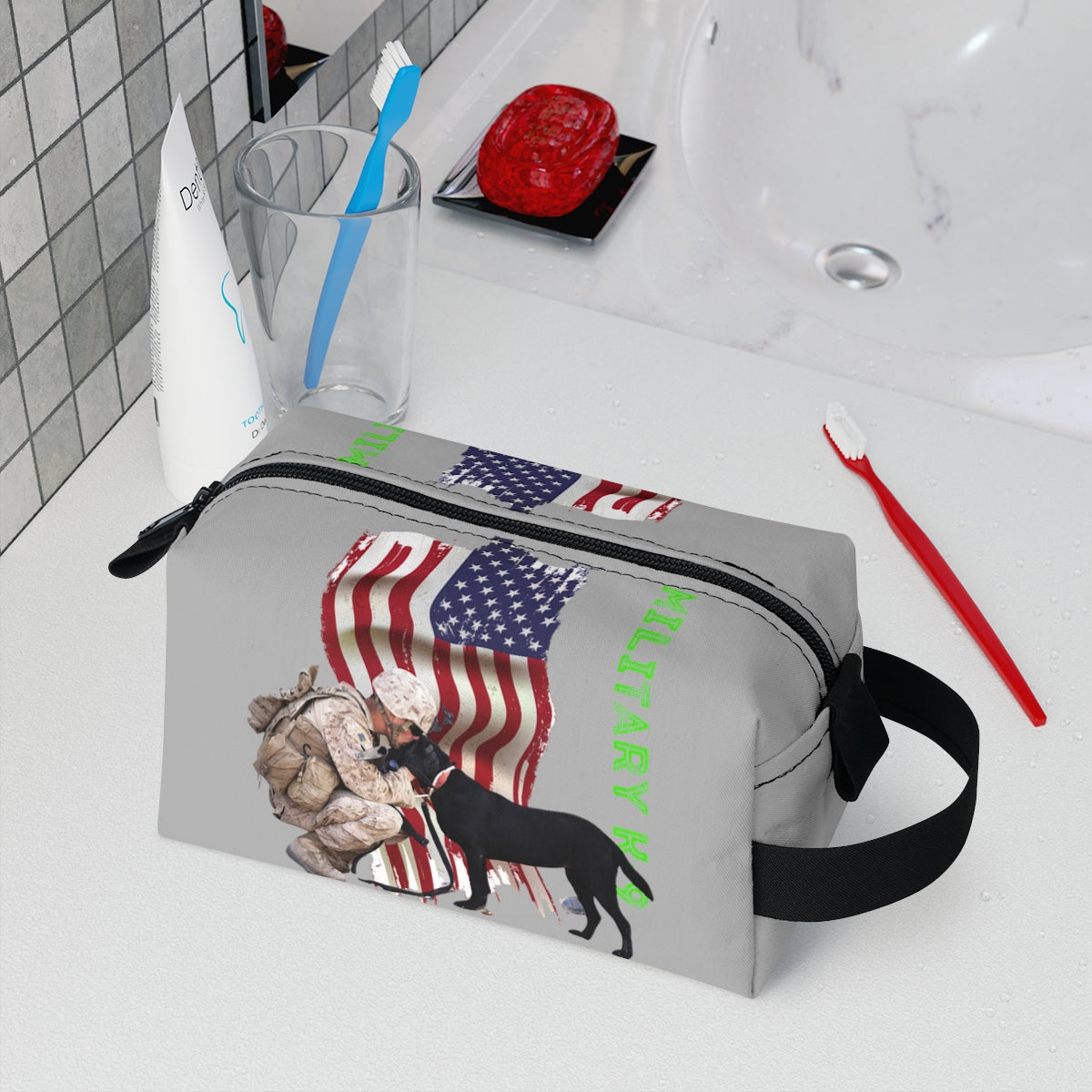 Toiletry Bag (K-9 Light Grey  ) Military Styling