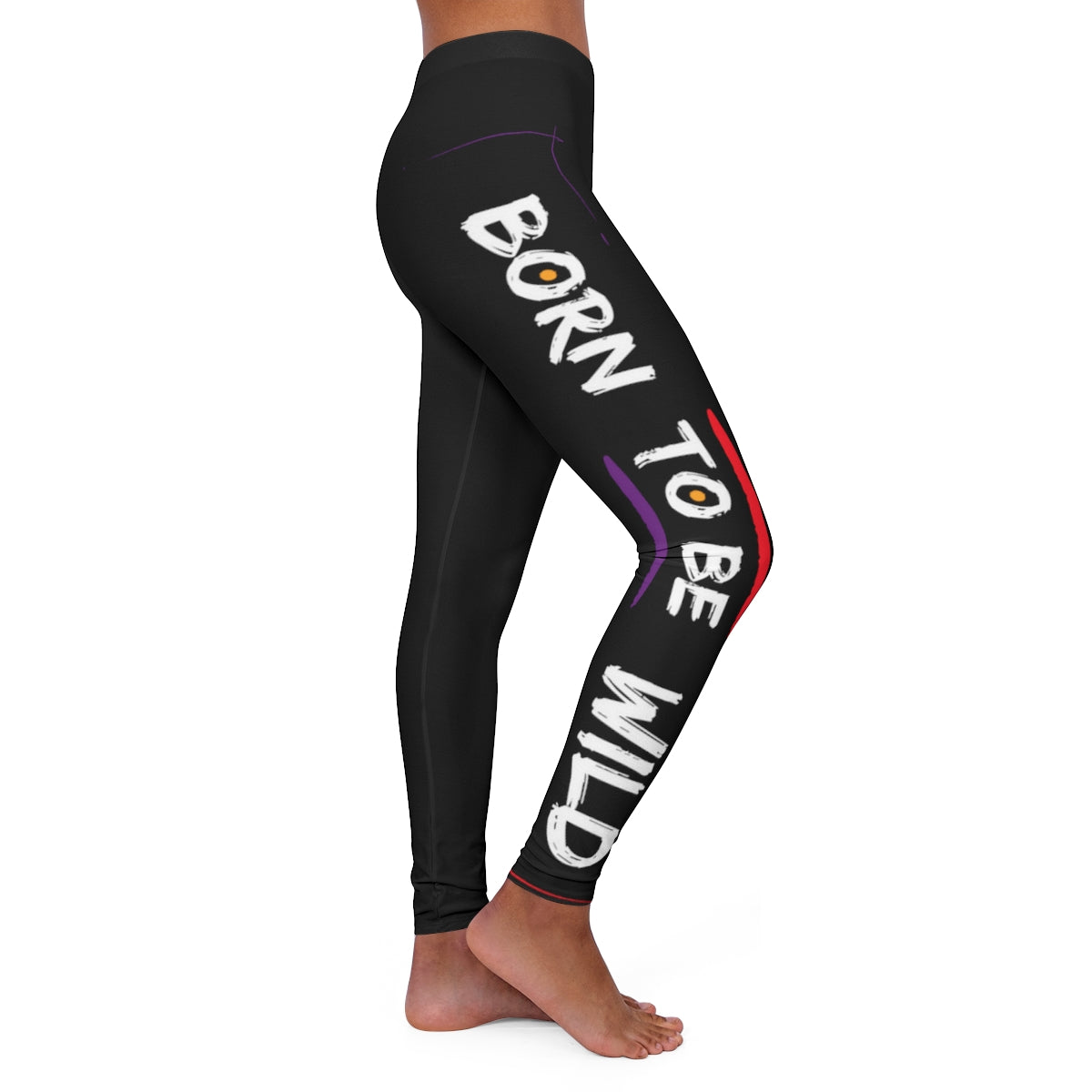 Women's Spandex Leggings ( Born to be wild ) Black