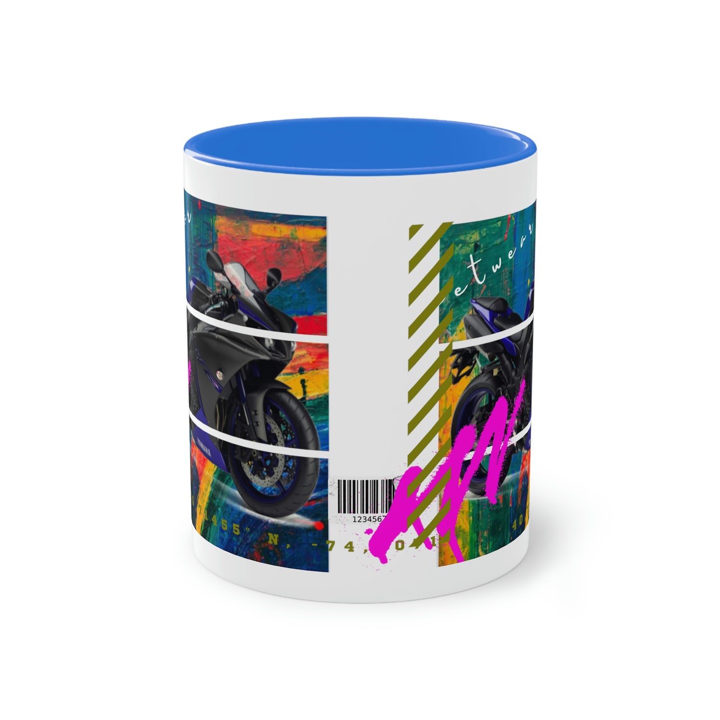 Coffee Mug  ( Urban Blue Sports Bike )