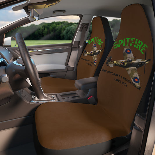 Polyester Car Seat Covers (SPITFIRE Brown) Military Styling