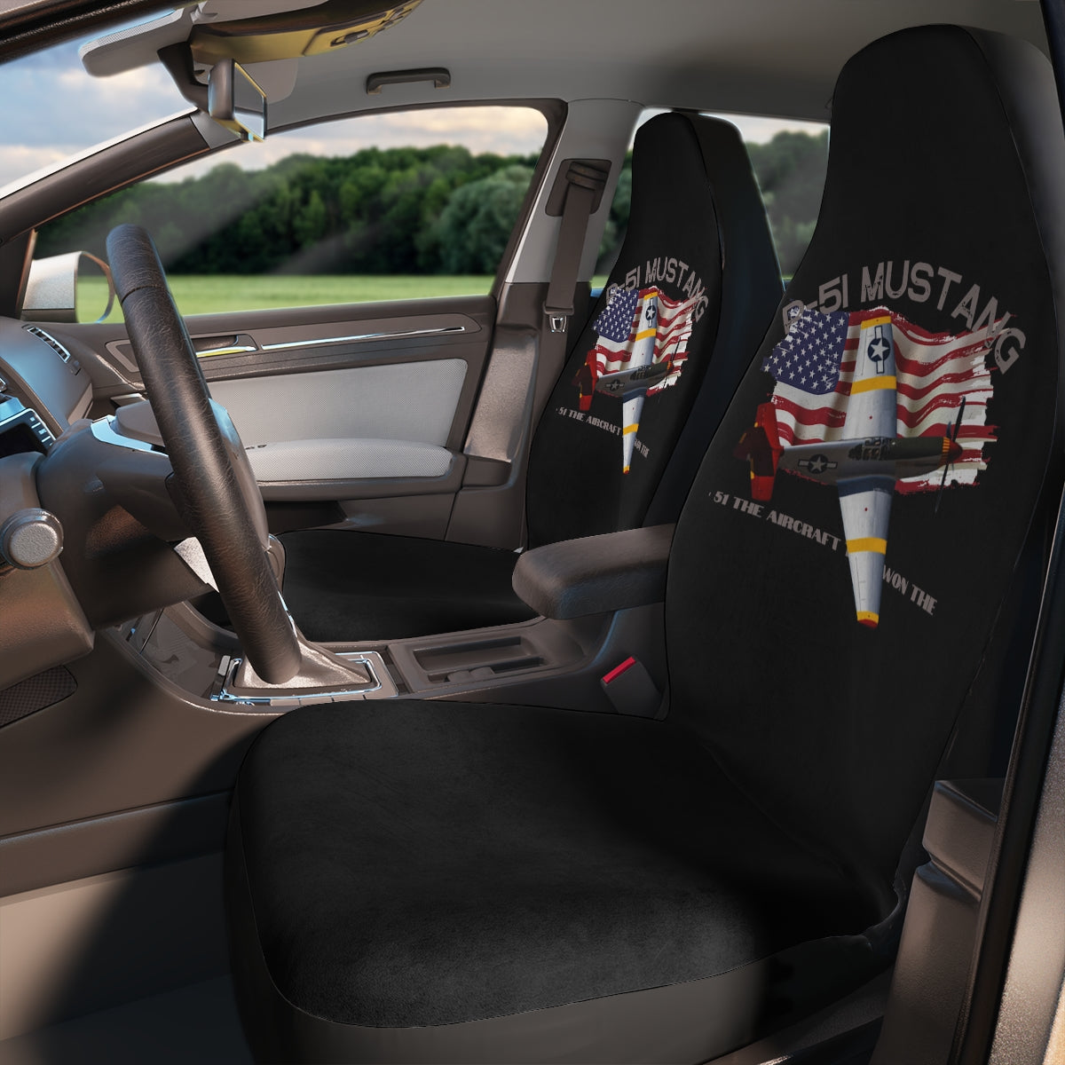Polyester Car Seat Covers (MUSTANG Black) Military Styling