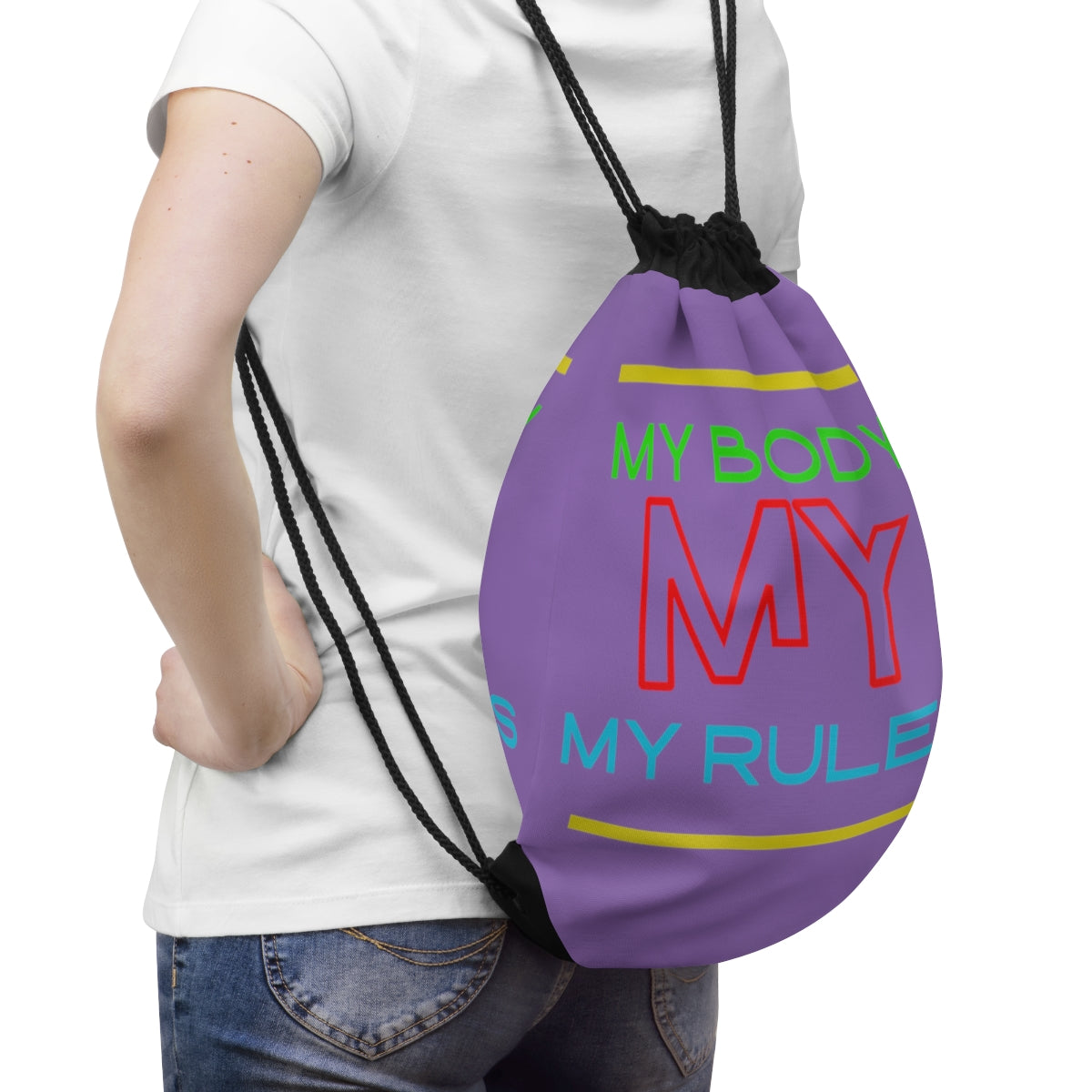 Drawstring Bag ( Look But Don't Touch Purple )