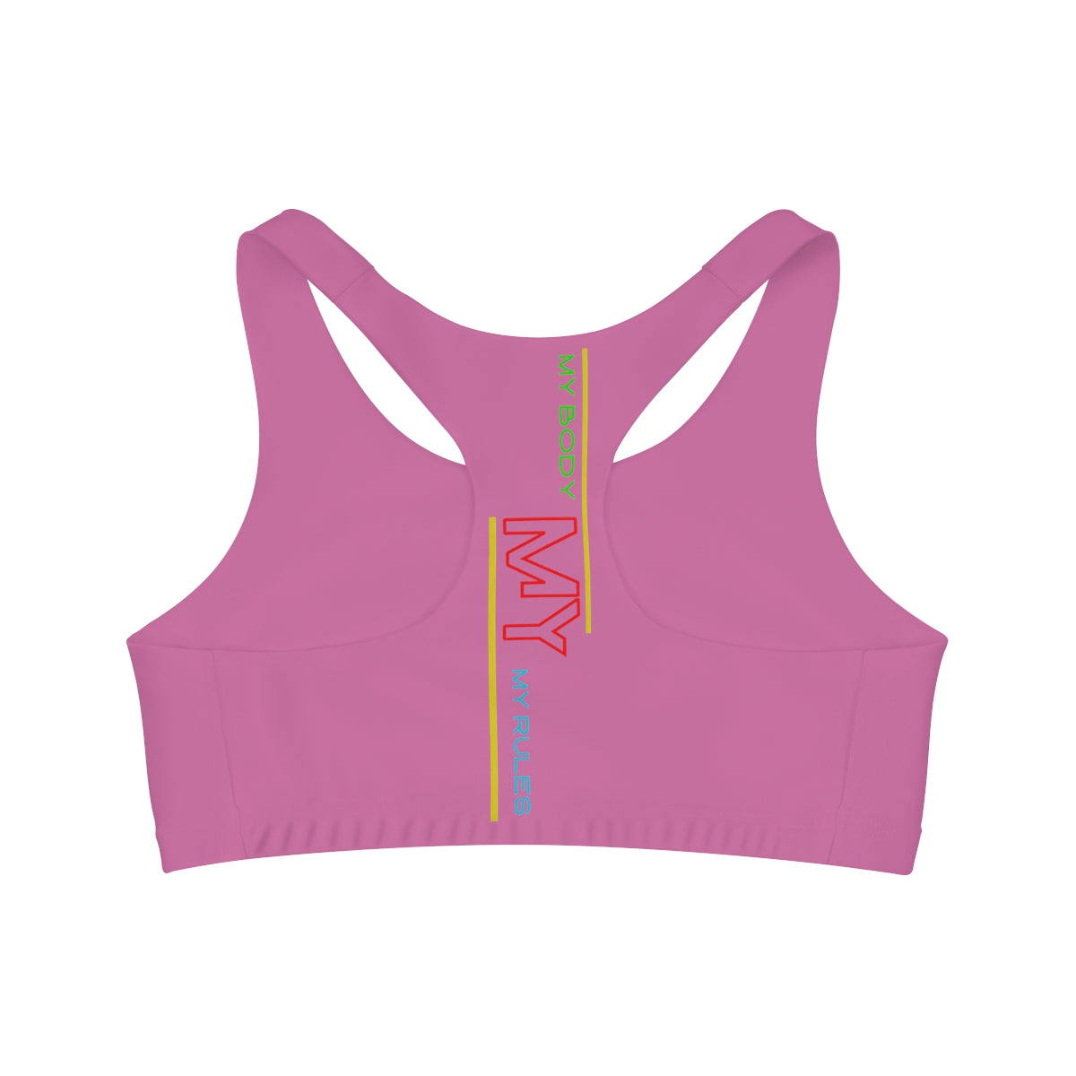 Sports Bra ( My body My rules ) Pink