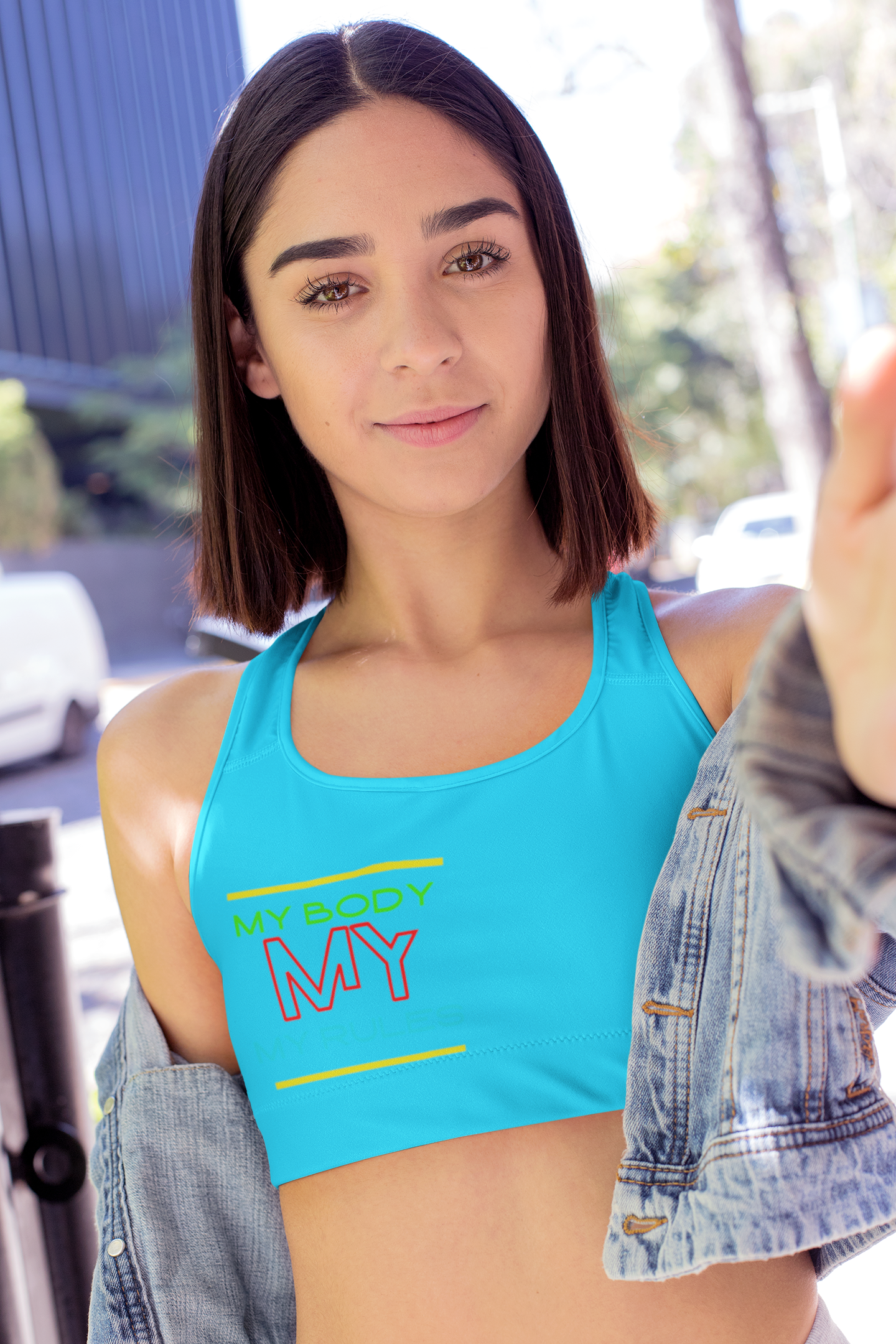 Sports Bra ( Be Yourself ) Turquoise