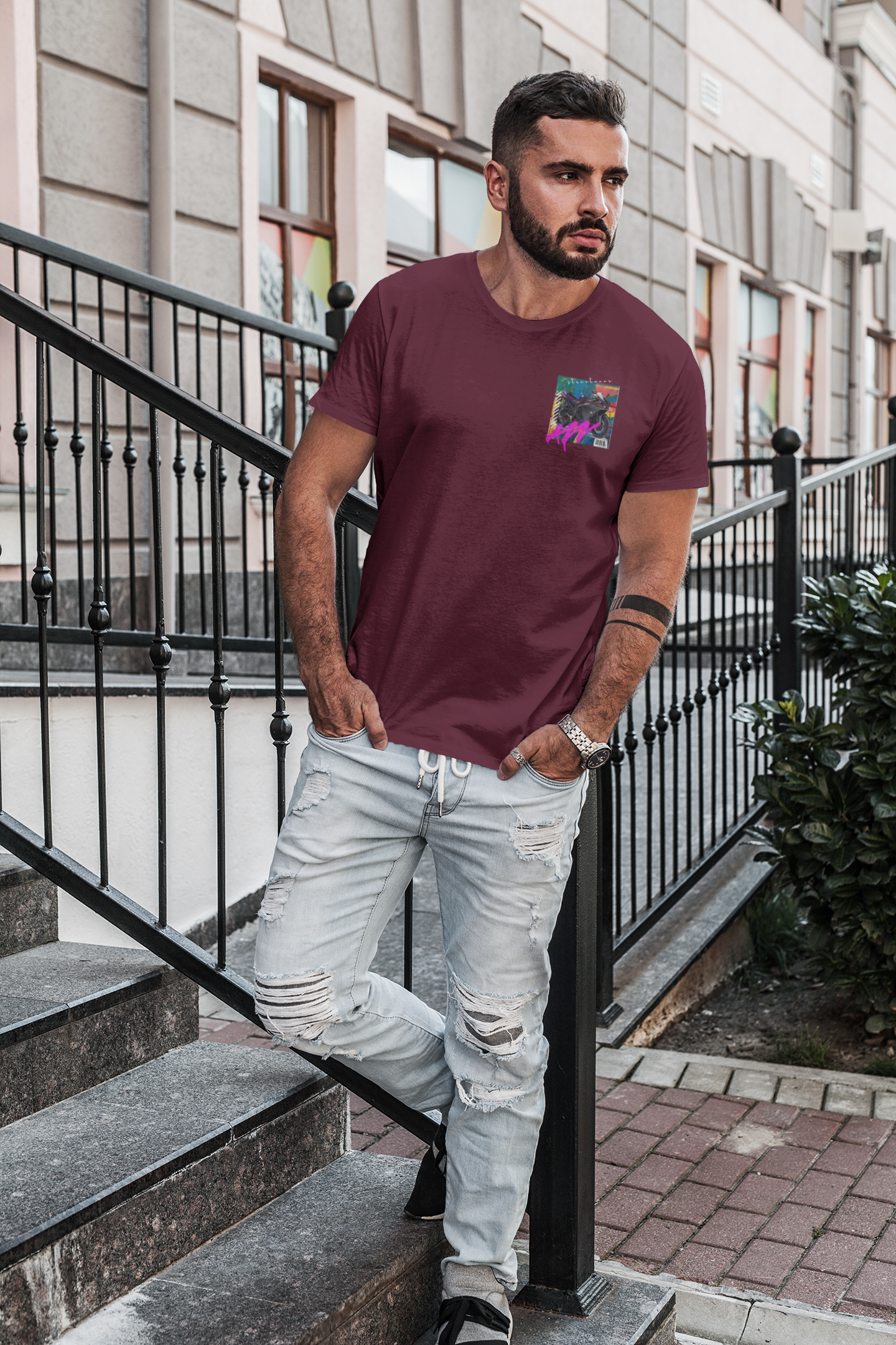 T-shirt Classic Jersey Short Sleeve (Urban Blue Sports Motorbike )